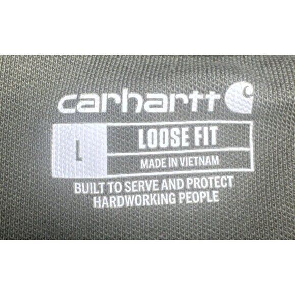 Carhartt Men’s Army Green Loose Fit Short Sleeve Pocket Knit Polo Shirt Sz L - Picture 4 of 7